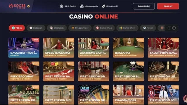 Top game casino tại Soc88